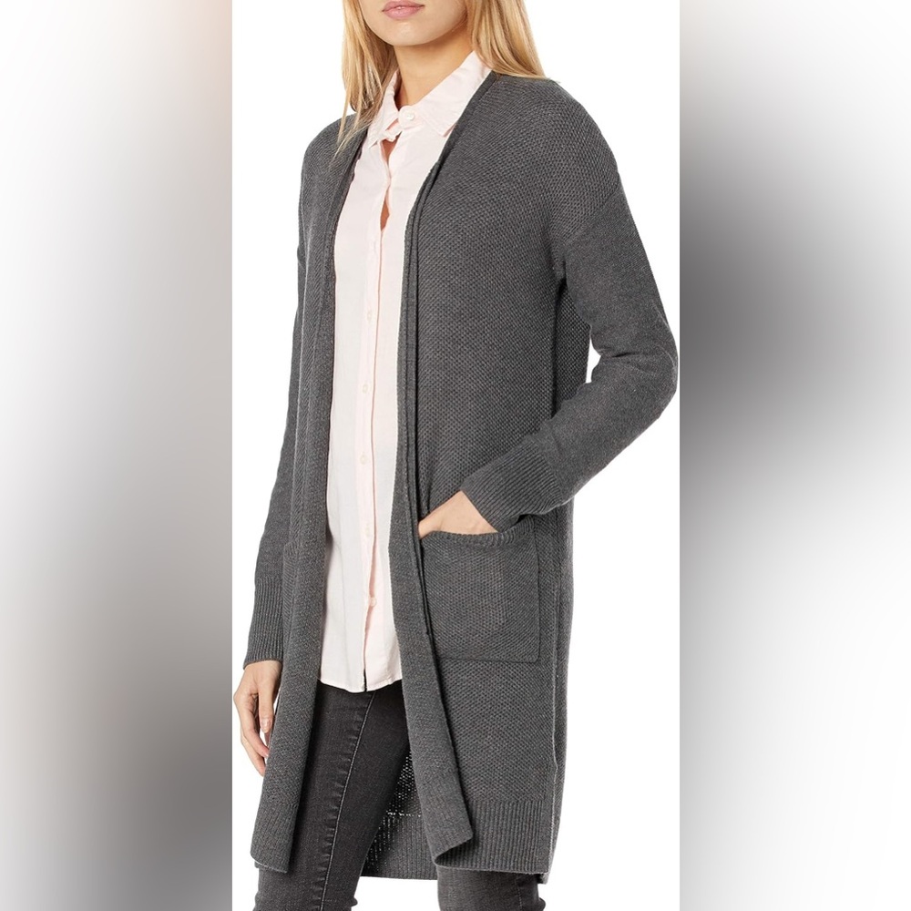 Goodthreads Women's Everyday Soft Blend Honeycomb Long Line Cardigan Sweater S